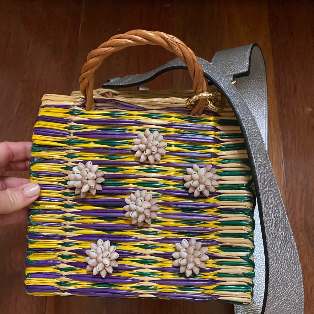 Heimat Atlantica straw shell purse handbag